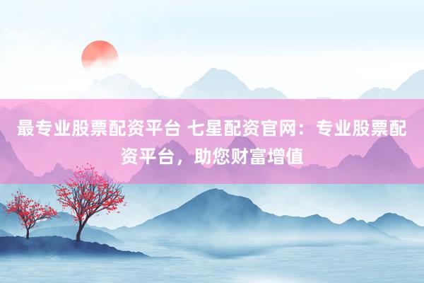 最专业股票配资平台 七星配资官网：专业股票配资平台，助您财富增值