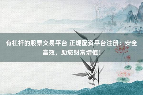 有杠杆的股票交易平台 正规配资平台注册：安全高效，助您财富增值！