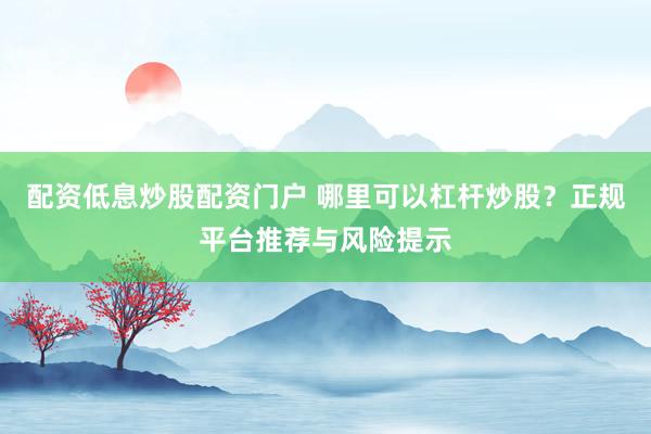 配资低息炒股配资门户 哪里可以杠杆炒股？正规平台推荐与风险提示
