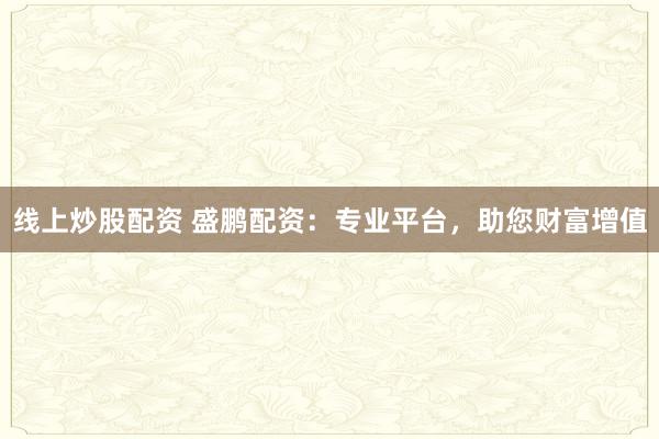 线上炒股配资 盛鹏配资：专业平台，助您财富增值